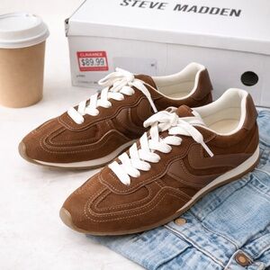 Steve Madden Brown and White Women Sneakers Size 9